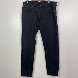 Levis 502 Mens Black Jeans Size 34x30 Relax Fit Straight Leg Denim